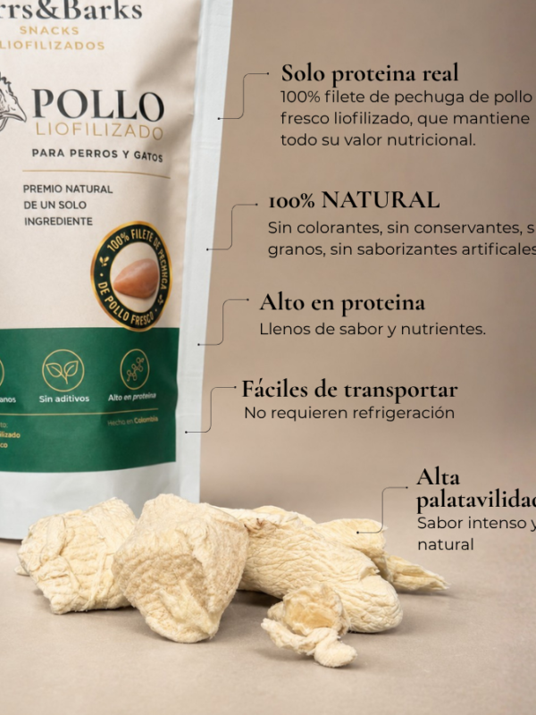 Snacks de Pechuga de Pollo Liofilizada 22g